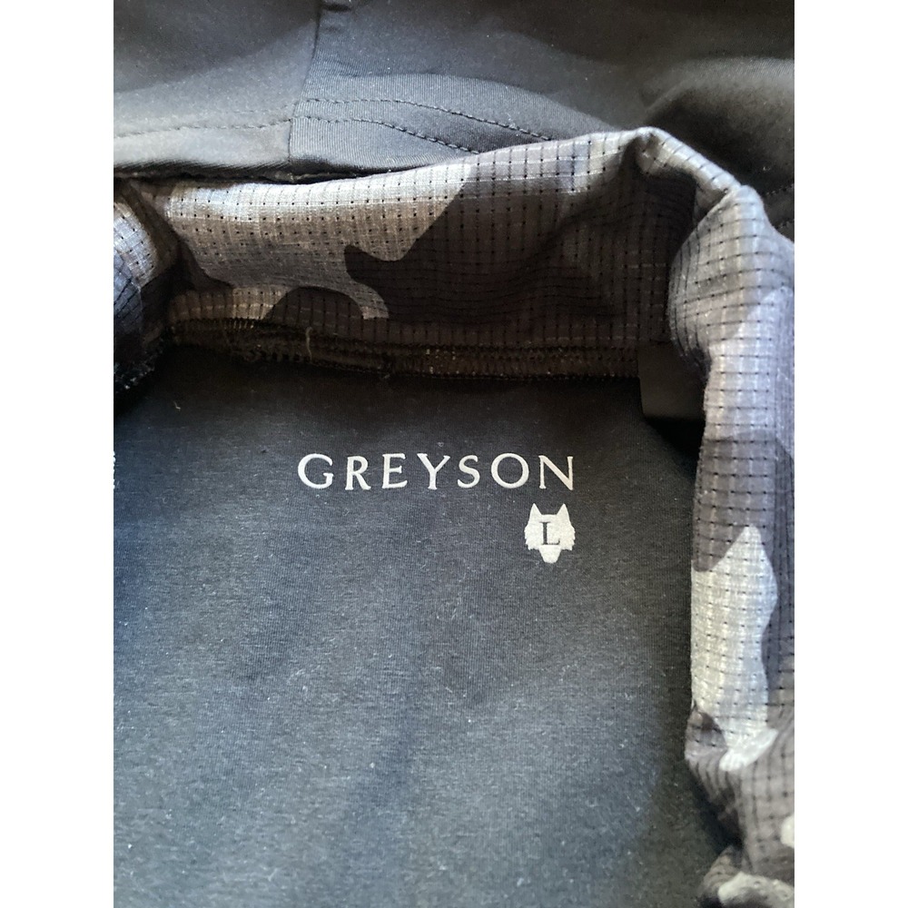Greyson Hoodie Mens Size Large Black Cokato Camo Accent Performance Stretch - Picture 7 of 10